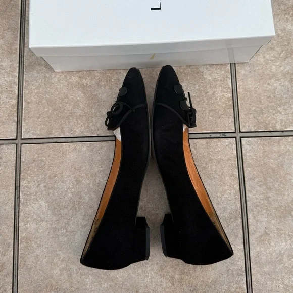 Lanvin en Bleu Women's Black Suede Shoes - Picture 12 of 16